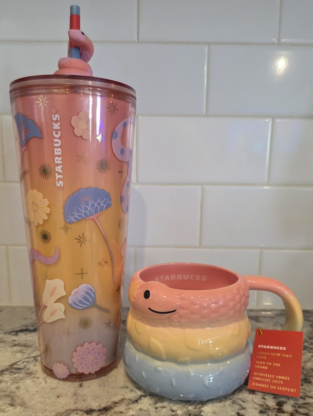 NWT Starbucks 2025 Lunar New Year Year of the Snake Mug & Cold Cup Set